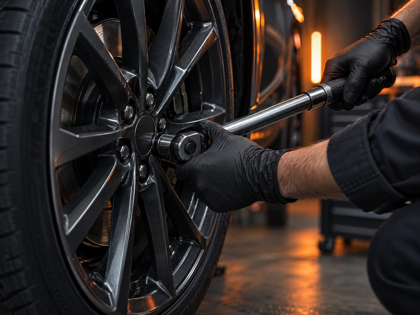 Illustrative Detailaufnahme eines Fahrzeugs bei einer technischen Kontrolle